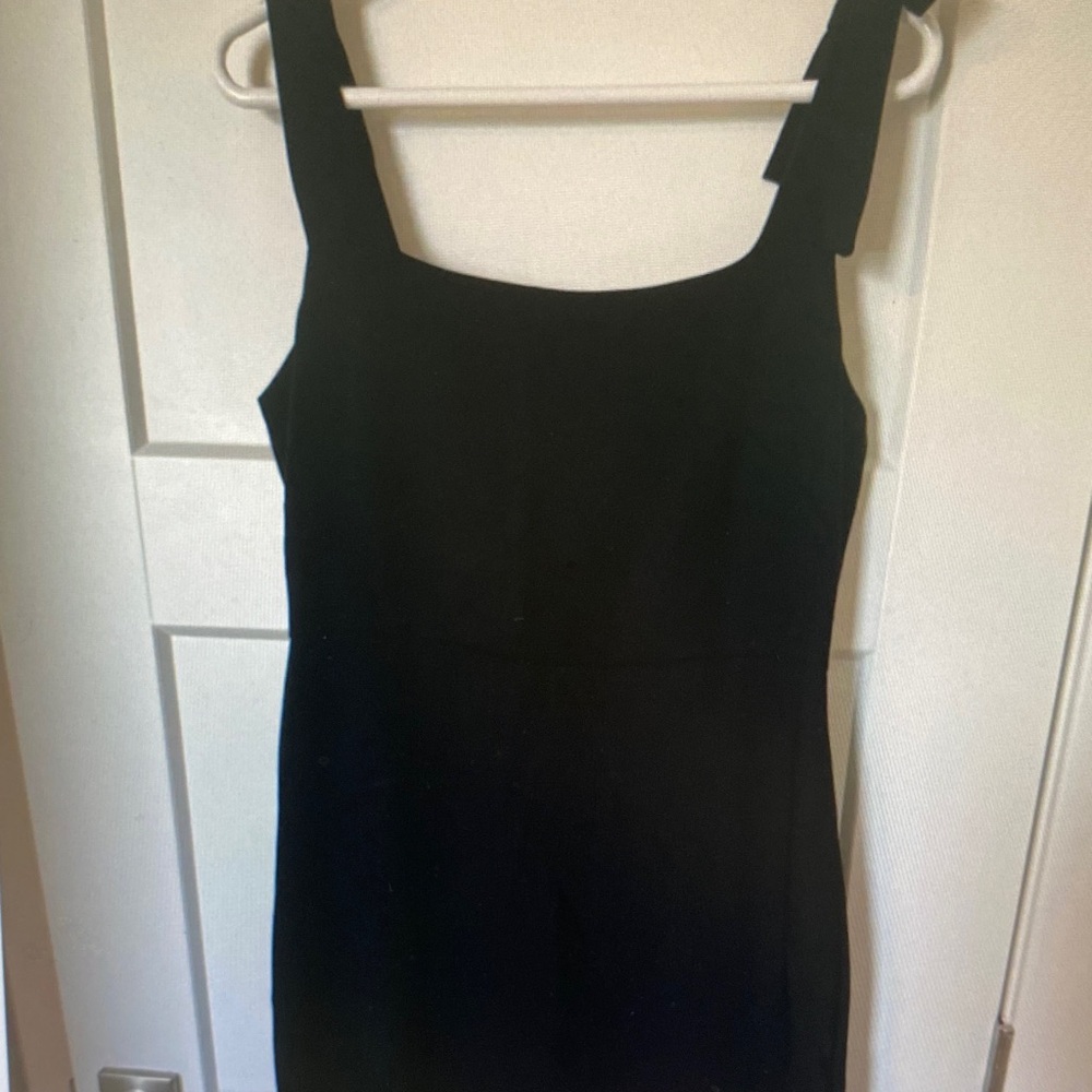 Ann Taylor Black Square Neck Mini Dress